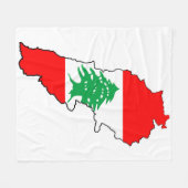 Libanon Kaart met Vlag Stenen Magneet Fleece Deken (Voorkant (Horizontaal))