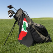 Libanon Kaart met Vlag Stenen Magneet Golfhanddoek (Groen)