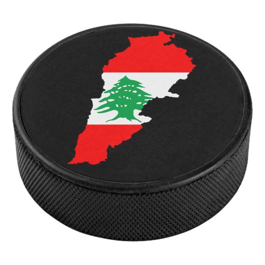 Libanon Kaart met Vlag Stenen Magneet Hockey Puck (3/4)