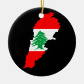 Libanon Kaart met Vlag Stenen Magneet Keramisch Ornament (Voorkant)