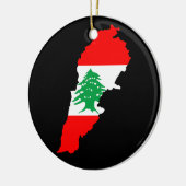Libanon Kaart met Vlag Stenen Magneet Keramisch Ornament (Links)