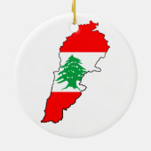 Libanon Kaart met Vlag Stenen Magneet Keramisch Ornament (Achterkant)