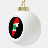 Libanon Kaart met Vlag Stenen Magneet Keramische Bal Ornament (Rechts)