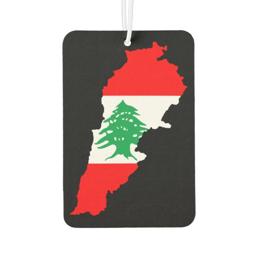 Libanon Kaart met Vlag Stenen Magneet Luchtverfrisser (Achterkant)
