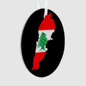 Libanon Kaart met Vlag Stenen Magneet Ornament (voorkant)