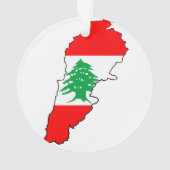 Libanon Kaart met Vlag Stenen Magneet Ornament (achterkant)