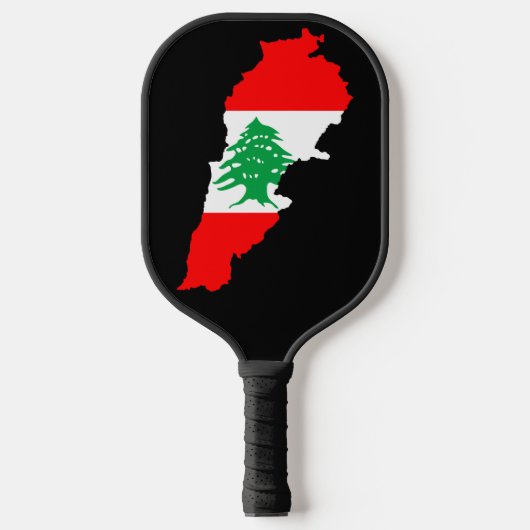 Libanon Kaart met Vlag Stenen Magneet Pickleball Paddle (Voorkant)