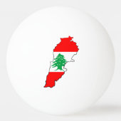 Libanon Kaart met Vlag Stenen Magneet Pingpongbal (Achterkant)