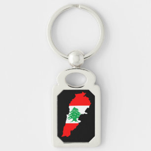 Libanon Kaart met Vlag Stenen Magneet Sleutelhanger