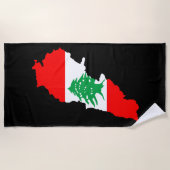 Libanon Kaart met Vlag Stenen Magneet Strandlaken (Voorkant)