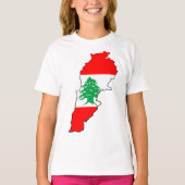 Libanon kaart met vlag t-shirt (Voorkant)