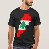 Libanon kaart met vlag t-shirt (Voorkant)