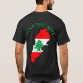 Libanon kaart met vlag t-shirt (Achterkant)