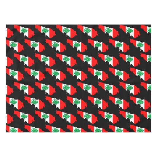 Libanon kaart met vlag tafelkleed (Voorkant (Horizontaal))