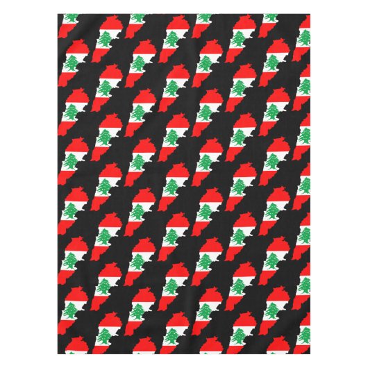 Libanon kaart met vlag tafelkleed (Voorkant)