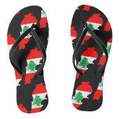 Libanon kaart met vlag teenslippers (Voetbed)