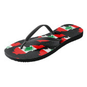 Libanon kaart met vlag teenslippers (Schuin)