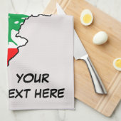 Libanon kaart met vlag theedoek (Quarter Fold)