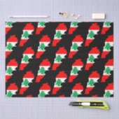 Libanon kaart met vlag tissuepapier (Craft)