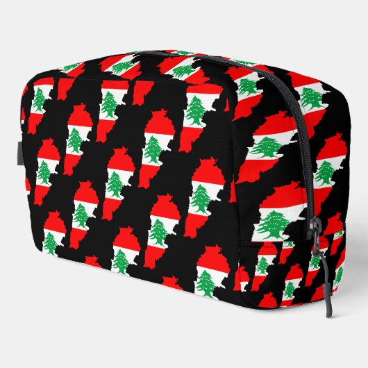 Libanon kaart met vlag toilettasje (Rechterhoek)
