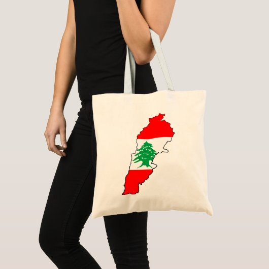 Libanon kaart met vlag tote bag (Voorkant (product))