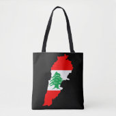 Libanon kaart met vlag tote bag (Voorkant)