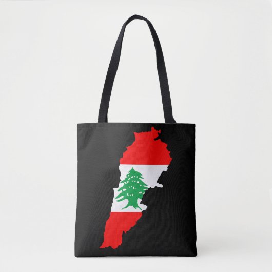 Libanon kaart met vlag tote bag (Voorkant)