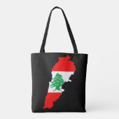Libanon kaart met vlag tote bag (Achterkant)