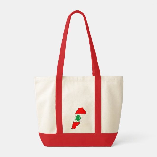 Libanon kaart met vlag tote bag (Achterkant)