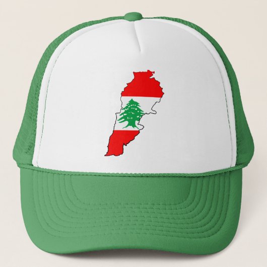 Libanon kaart met vlag trucker pet (Voorkant)