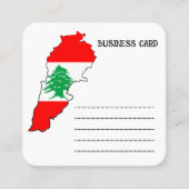 Libanon kaart met vlag vierkante visitekaartje (Voorkant)