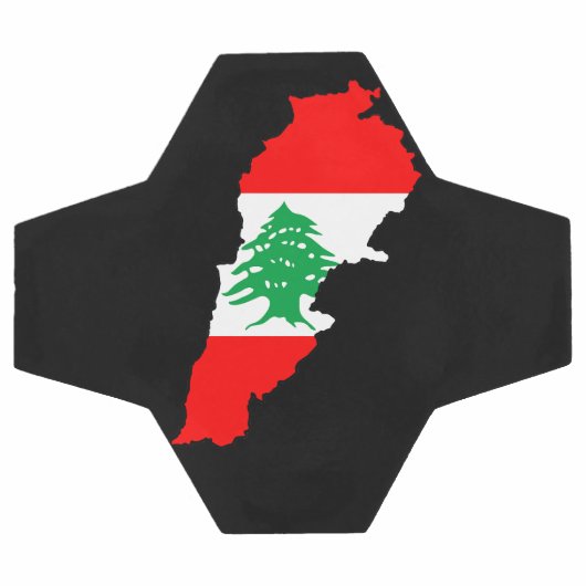 Libanon kaart met vlag voetbal (Enkel)