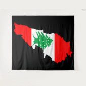 Libanon kaart met vlag wandkleed (Voorkant (horizontaal))