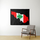 Libanon kaart met vlag wandkleed (In Situ (horizontaal))