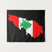Libanon kaart met vlag wandkleed (Voorkant (horizontaal))