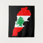 Libanon kaart met vlag wandkleed (Voorkant)