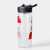 Libanon kaart met vlag waterfles (Links)