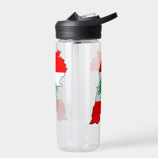 Libanon kaart met vlag waterfles (Links)