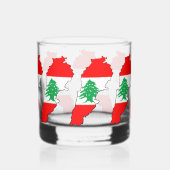 Libanon Kaart met Vlag Whisky Glas (Achterkant)