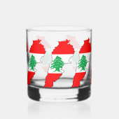 Libanon Kaart met Vlag Whisky Glas (Links)
