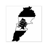 Libanon kaart met vlag zelfinktende stempel (Design)