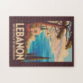 Libanon Landschap Illustratie Reis Kunst Vintage Legpuzzel (Horizontaal)