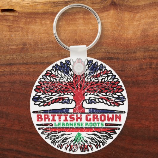 Libanon Libanees Verenigd Koninkrijk - Britse boom Sleutelhanger (Achterkant)