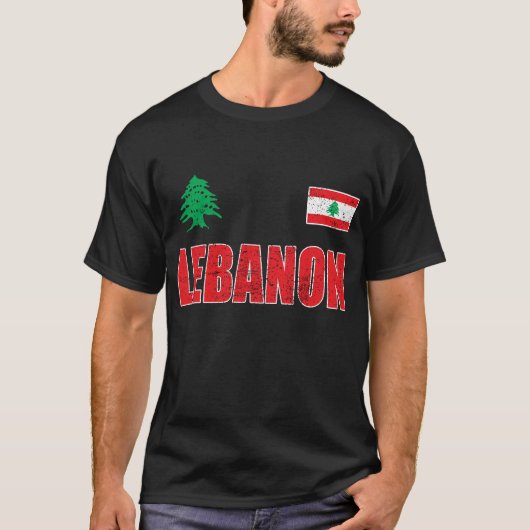 Libanon, Libanees, vlag van Libanon, Libanese vlag T-shirt (Voorkant)