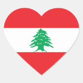 Libanon/Libanese hartvlag Hart Sticker (Voorkant)