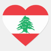 Libanon/Libanese vlag Hart Sticker (Voorkant)
