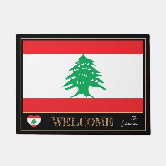 Libanon & Libanese vlag matten /sport Welkom (Voorkant)