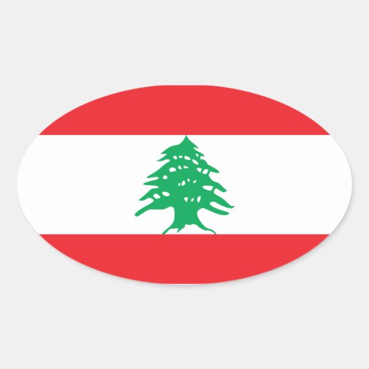 Libanon/Libanese vlag Ovale Sticker (Voorkant)