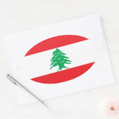 Libanon/Libanese vlag Ovale Sticker (Envelop)