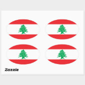 Libanon/Libanese vlag Ovale Sticker (Vel)